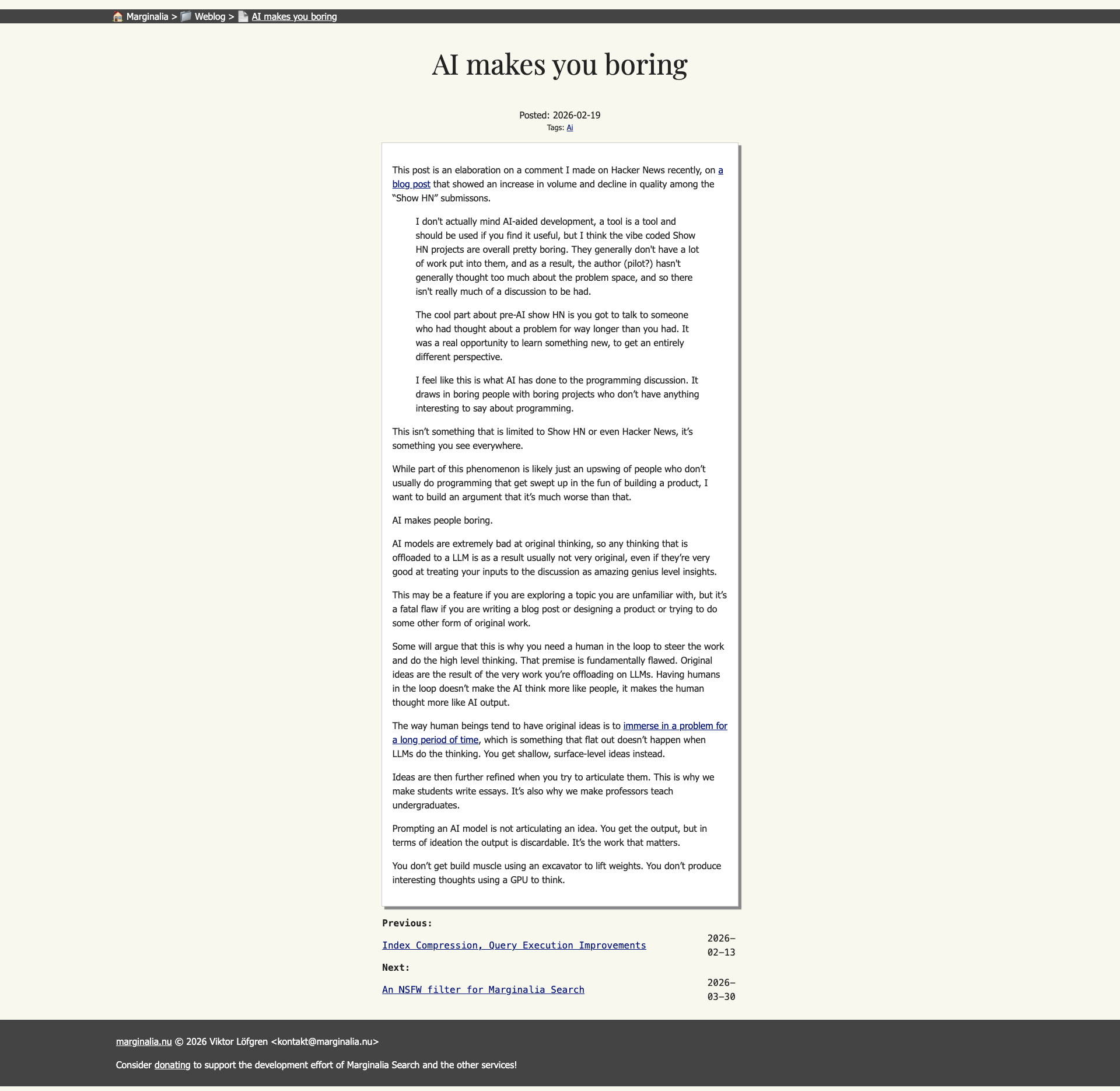 AI makes you boring