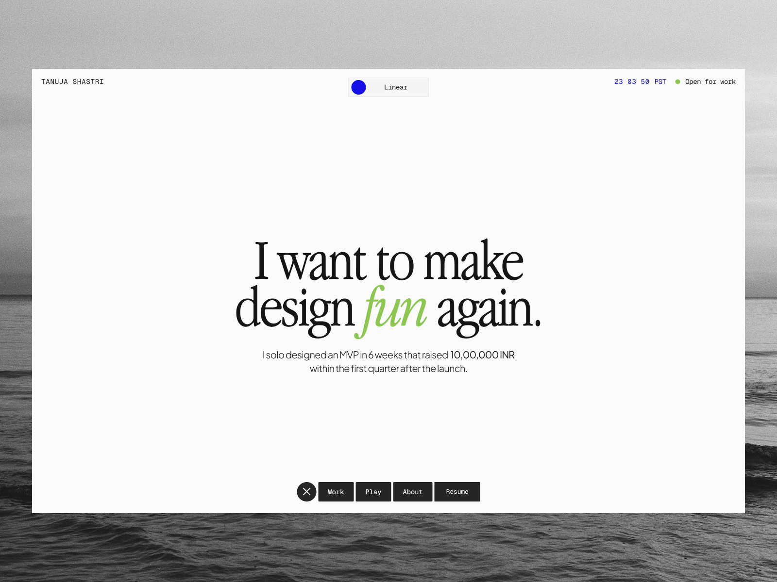 Tanuja Shastri - Awwwards Honorable Mention